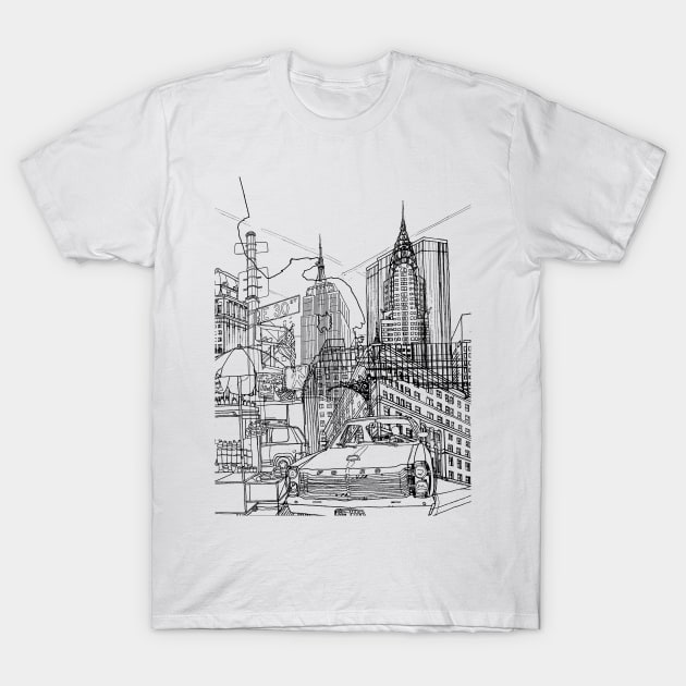 New York! (Original) T-Shirt by davidbushell82
